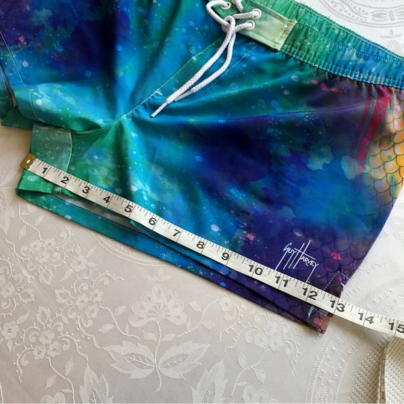 Guy Harvey Women’s Size L Tie-Dye Blue Shorts Dri-Fit Drawstring Elastic Waist - Picture 9 of 16